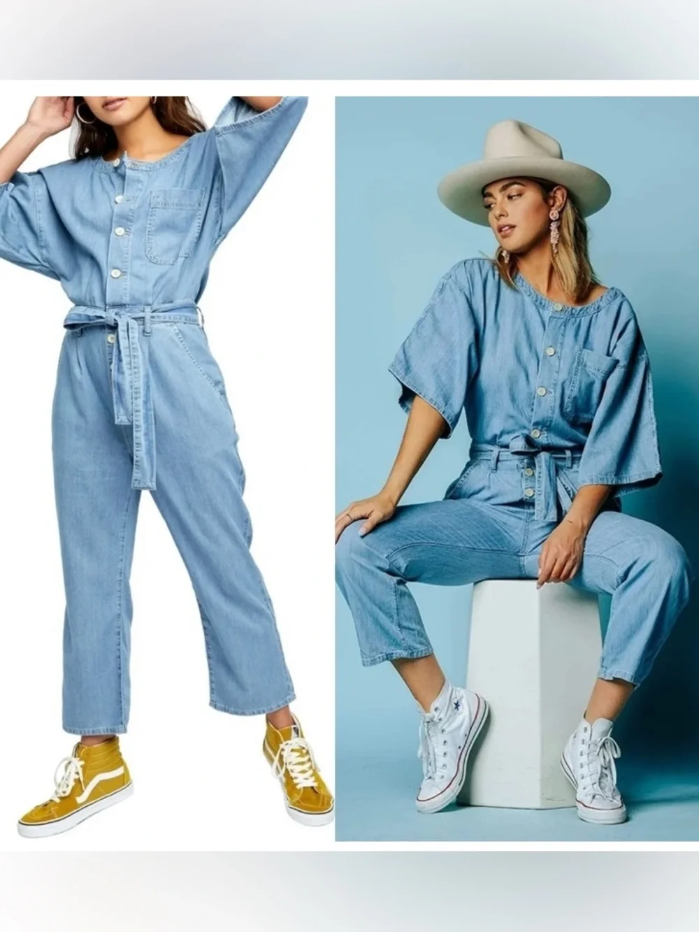 NWOT Free People Marley Jumpsuit Loco Blue